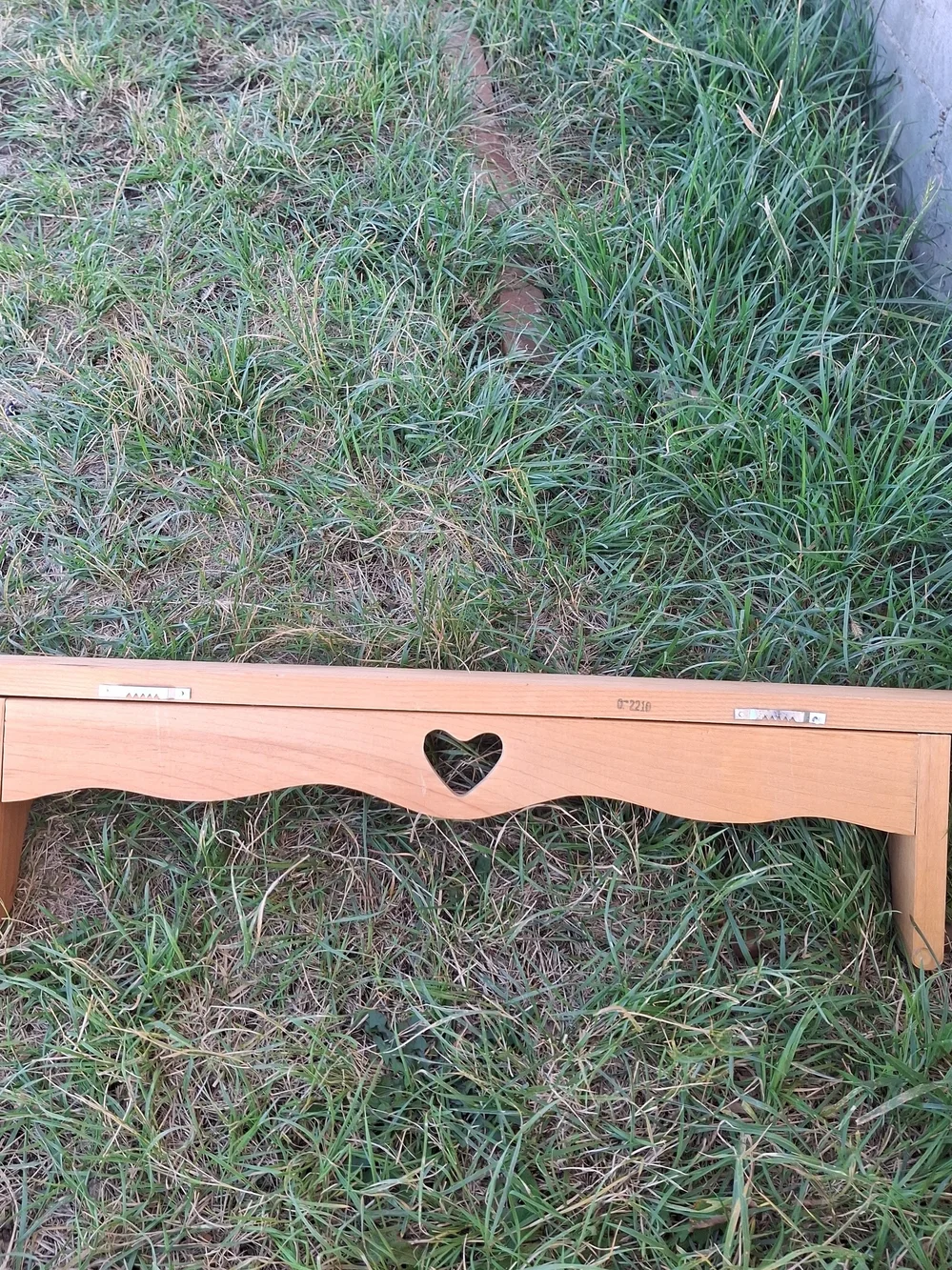 Vintage Wooden Heart Accent Wall Shelf W/ Plate Groove Natural Wood 29